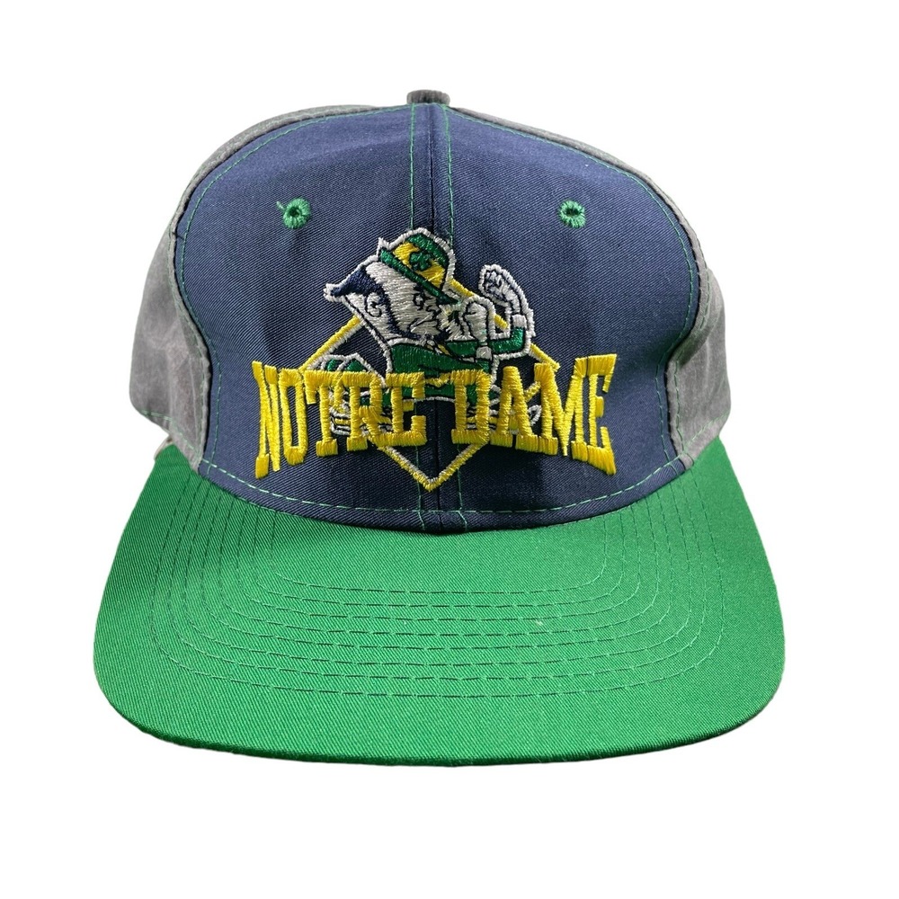 Vintage 1990s The Game Notre Dame Fighting Irish SnapBack Hat Embroidered EUC
